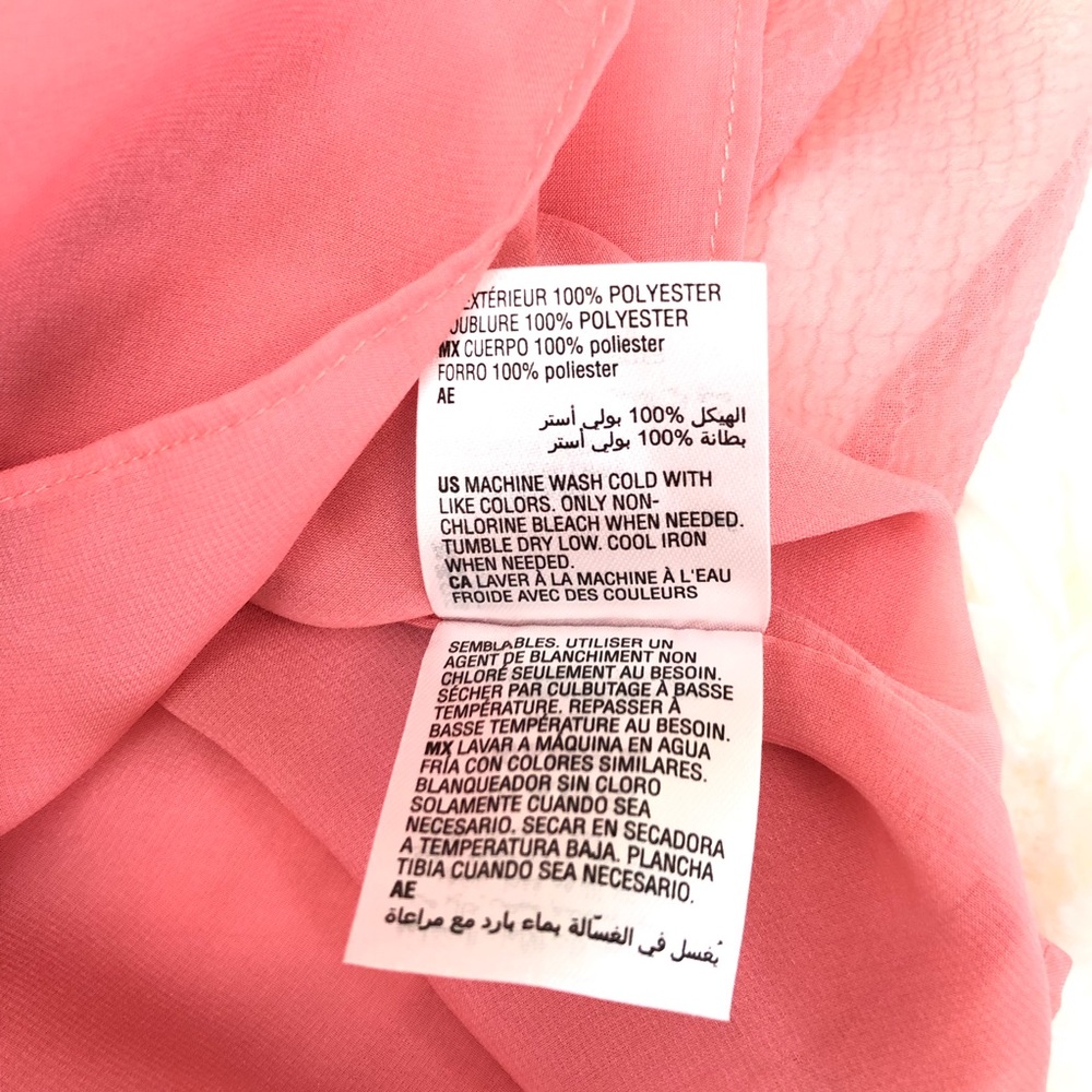 INC International Concepts Sheer Off The Shoulder Blouse • Sz L • Coral Pink EUC - Picture 8 of 10